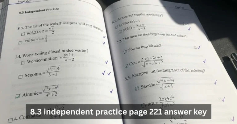 8.3 independent practice page 221 answer key